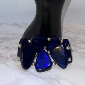 NWT Style & Co Stretch Bracelet midnight Blue w/silver accents